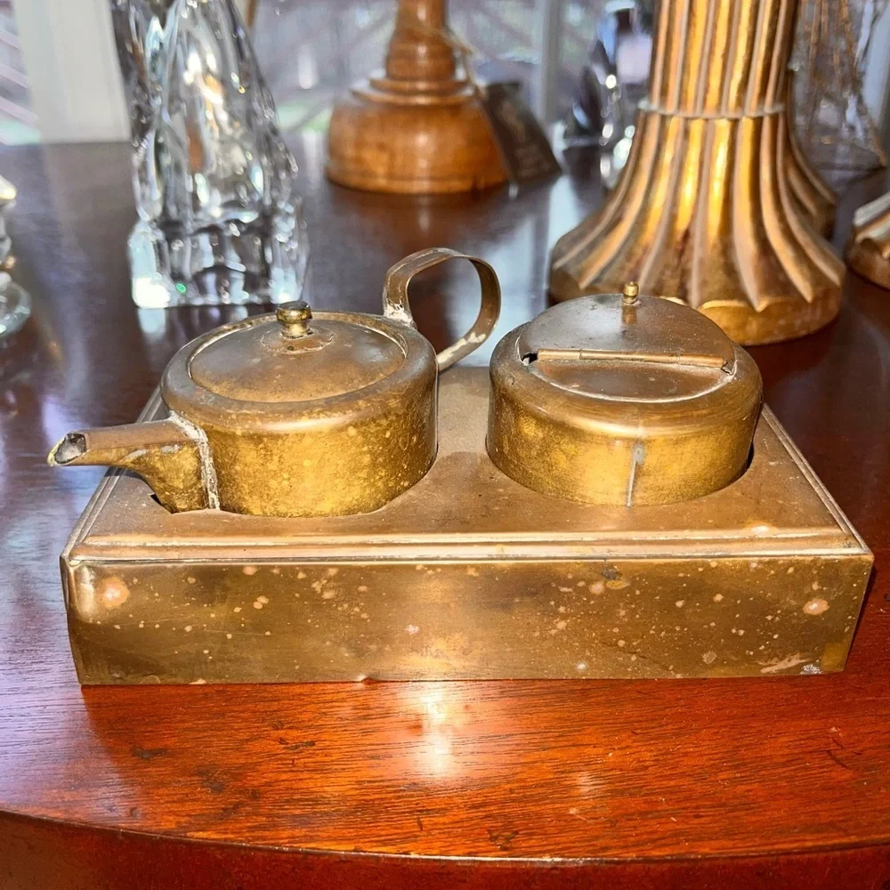 antique Japanese bronze/copper oil lantern late Edo or Meiji Era (c. 1800's).